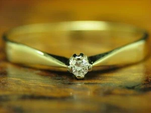 14kt 585 Bicolour Gold Ring With Brilliant Solitaire Decorations/Diamant/2,4g/ - Picture 1 of 6