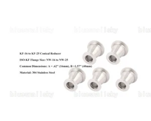5Pcs KF25 to KF16 Flange Vacuum Adapter , Conical Reducer, Stainless Steel 304 - Picture 1 of 9