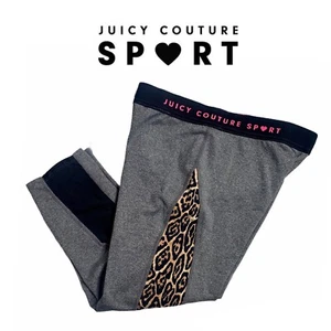 Juicy Couture Sport Leopard Print Cropped Workout Leggings Wear Women Small - Picture 1 of 12