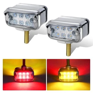 Amber Red Pedestal Fender Lights, 12 LED Semi Truck Turn Signal Lights, Dual ... - Picture 1 of 6
