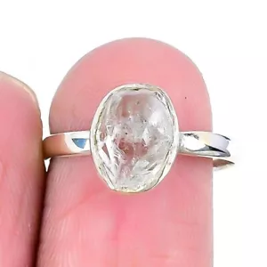 Natural Herkimer Diamond Cluster Womens day Birthday Ring Size 8 Sterling Silver - Picture 1 of 7