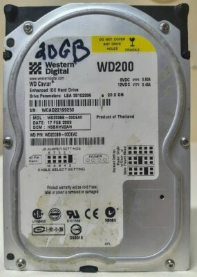 Western Digital Caviar WD200BB 20GB IDE Hard Drive - 7200 RPM, 2MB Cache, 3.5" - Image 1 of 4