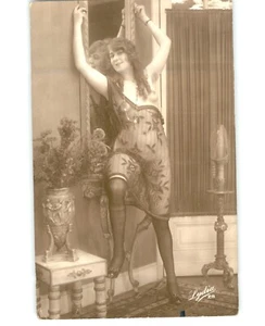 French Erotic Nude Woman Original 1920s RPPC Silver Print Photo - Picture 1 of 2