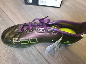Fußballschuhe F10 Größe 38 2/3 Adidas neue Out Door Nocken Violett/weiß/gelb - Bild 1 von 8