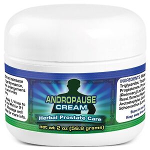 Andropause Cream - Prostate Health Support Supplement with Saw Palmetto - 2 oz