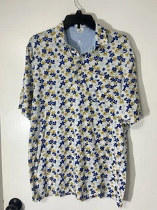 Johnnie-O Hangin' Out Short Sleeve Comfy Polo Floral Mens Hawaiian Flowers Sz M - Picture 1 of 9