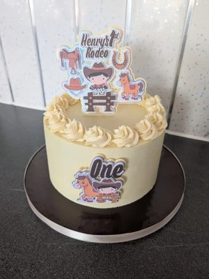  Rodeo themed First Birthday Luxury 3d Custom Cake Topper set Any name & age  - Image 1 of 3
