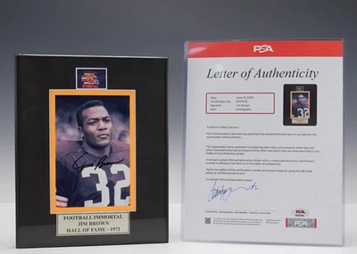 Jim Brown Signed Autographed Framed Photo Cleveland Browns with PSA/DNA COA - Image 1 of 4