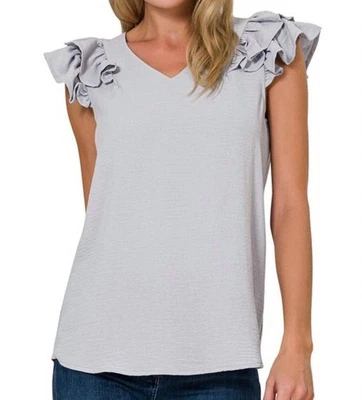 Zenana Ruffle Sleeve Blouse Size XL - Image 1 of 2