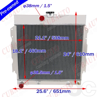 4 Row Aluminum Radiator Fits 1966-1969 Dodge Charger Coronet 7.2L AT - Image 1 of 4