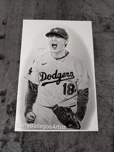 Yoshinubo Yamamoto Los Angeles Dodgers 12x18 Print - Picture 1 of 3