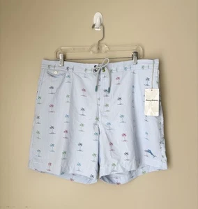Tommy Bahama Men's Mesh Lined Swim Trunks Size XL Blue Palm Tree Tropical Print - Picture 1 of 11