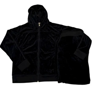 Juicy Couture Velour Tracksuit Set Black Womens XL Y2K - Picture 1 of 10