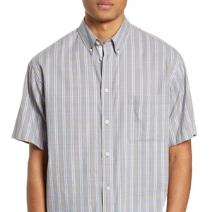 Rag & Bone Mens Fit 2 Slim Button Down Short Sleeve Plaid Shirt Size XXL - Picture 1 of 5