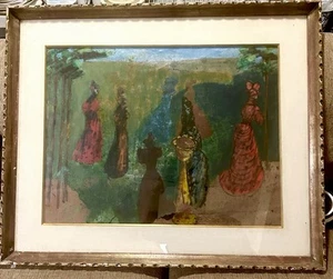 OOAC Framed Oil Painting, untitled by Clliford Wright 33”x27” Vintage - Picture 1 of 8