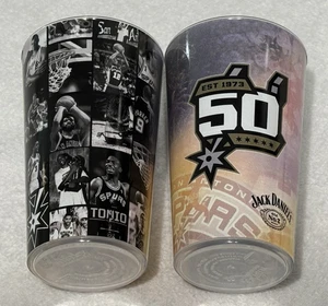 Two San Antonio Spurs Souvenir Beverage Cups Jack Daniels 50th Anniversary NBA - Picture 1 of 7