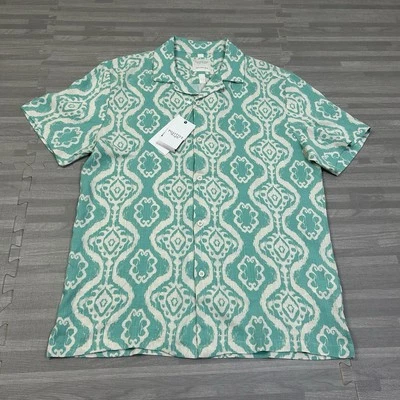 Мужская рубашка на пуговицах Cactus Man из вискозы размер средний Aqua как новая с коротким рукавом 44 долл. США - Изображение 1 из 4