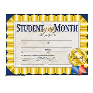 Certificat étudiant du mois Flipside 8,5" x 11" multicolore 30/paquet 5 - Photo 1/1