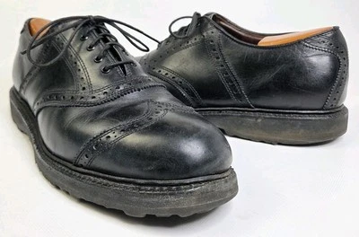 Allen Edmonds Men’s Sz 10.5 D Legend Golf Shoes Black Leather Oxford Soft Spike - Image 1 of 4