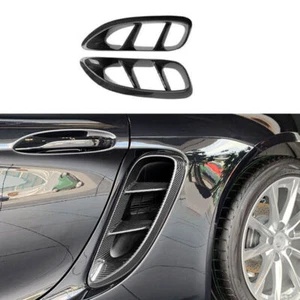 For Porsche 718 2016-2022 Dry Carbon Fiber Air Flow Vent Side Fender Decor Trim - Picture 1 of 8