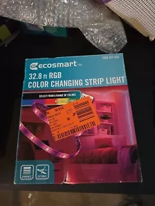 Ecosmart 32.8 ft RGB Color Changing Dimmable LED Strip Light with Remote - Picture 1 of 4