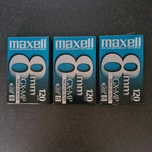 3 x MAXELL 8 mm GX-MP Camcorder Video Tape 8mm 120 High Quality New Sealed - Picture 1 of 1