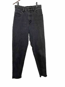 Silver Clouds Jeans Women's 27x31 Black Denim Jeans Hi Rise Straight UK vintage - Picture 1 of 12