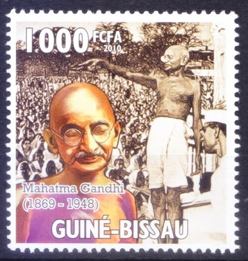 Guinea Bissau 2010 MNH, Gandhi Addressing the Crowd, Non Violence   [Ps] - Image 1 of 1