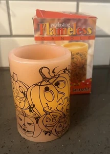 Immerwährende flammenlose Kerze Jack-O-Laternen Kürbisse Halloween mit gruseligen Geräuschen - Bild 1 von 7