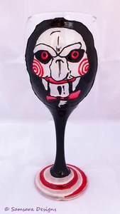 Saw Jigsaw Wine Gin Beer Goblet Glass Cult Goth Metal Halloween Gift Horror  - Picture 1 of 9