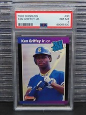 1989 Donruss Ken Griffey Jr Rated Rookie RC #33 PSA 8 Mariners (30)