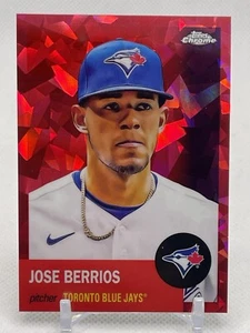 Tarjeta refractor atómico roja Topps 2022 cromo platino José Berrios/100 #418 - Imagen 1 de 2