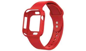 Solid Color Silicone Wrist Band W/ Matte Bumper Case For Apple Watch - Picture 1 of 10