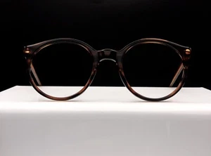 Vintage Brown Round Tortoise Shell 70's 80's Men's Women's Plastic Glasses Frame - Picture 1 of 10