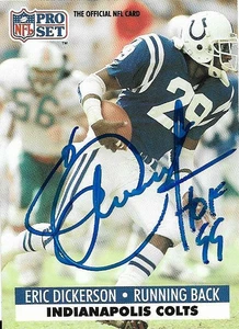 Eric Dickerson Autograph Auto 1991 Pro Set Indianapolis Colts Card #175 - HOF 99 - Picture 1 of 1