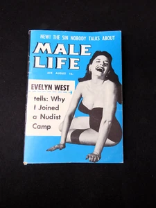 1955 AUGUST MALE LIFE Magazine Marjorie Vann, Eve Meyers Pinups Scarce - Picture 1 of 4