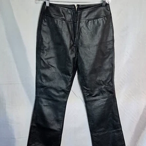 NWOT Vtg. Newport News Genuine Leather straight Leg Pants Lined sz 8 Back zip - Picture 1 of 9