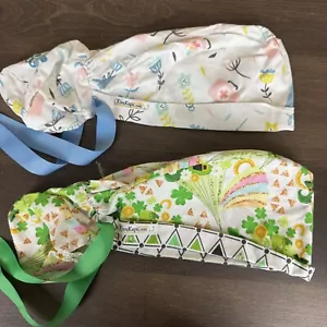 2 KimKaps Kim Kaps Surgical Scrub Hat Caps Ponytail St. Patrick & Spring Floral - Picture 1 of 5
