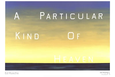 EDWARD RUSCHA A Particular Kind of Heaven 24" x 36" Poster 2001 Pop Art Blue, Ye - Image 1 of 4