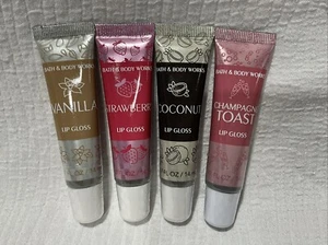 New Bath & Body Works Lot Of 4 Assorted FLAVORED Lip GLOSS Sz .47oz New - Picture 1 of 6