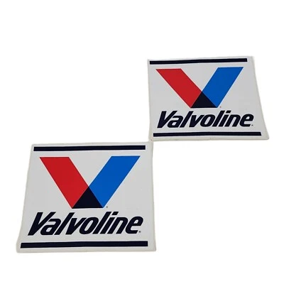 Valvoline Oil LG 5.5" X 5.5" Hot Rod Drag Racing Decal Stickers NOS Pair - Image 1 of 2