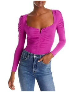 VERONICA BEARD Womens Magenta Ruched Pullover Long Sleeve Split Top Large NWT - Picture 1 of 3