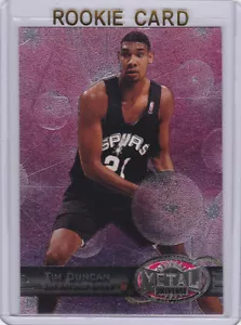 Tim Duncan Rookie Card 1997/98 Skybox Metal NBA San Antonio Spurs Basketball RC - Bild 1 von 2