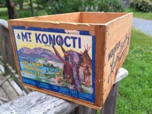 Vintage Wooden Crate Mt. Konocti Brand Bartletts - Picture 1 of 8
