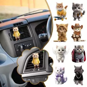 Acrylic Car Air Vent Aromatherapy Cartoon Cat Long Lasting Car Aromatherap V8K9 - Picture 1 of 26