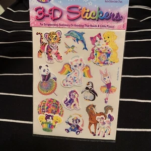 Rare VTG HTF Lisa Frank Vintage 3D Stickers Animal Glitter Brand New Sealed - Picture 1 of 8