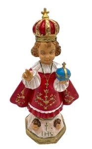 Vintage Infant Jesus of Prague Statue Child Christ 4.5” Italy Painted Christmas - Picture 1 of 13