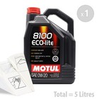Motul 8100 Eco-Lite 0w-20 Car Engine Oil Service Kit / Pack 5 LITRES 5L
