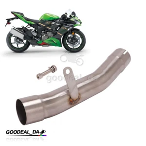 For Kawasaki Ninja ZX6R ZX636 2009-2023 Middle Exhaust Link Pipe Stainless Steel - Picture 1 of 6