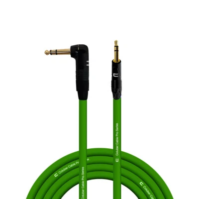 Cable equilibrado ángulo recto 1/4" TRS a 3,5 longitud personalizada, conector estéreo color Foto 1 de 4